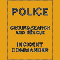 Ground Search and Rescue Police Incident Commander Patch