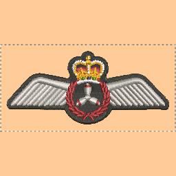 Flight Engineer's Wings Coloured Tan Fabric Patch