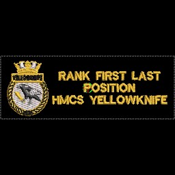 HMCS YELLOWKNIFE Floater Jacket Nametag