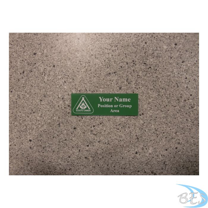 Plastic laser engraved Scouts nametag
