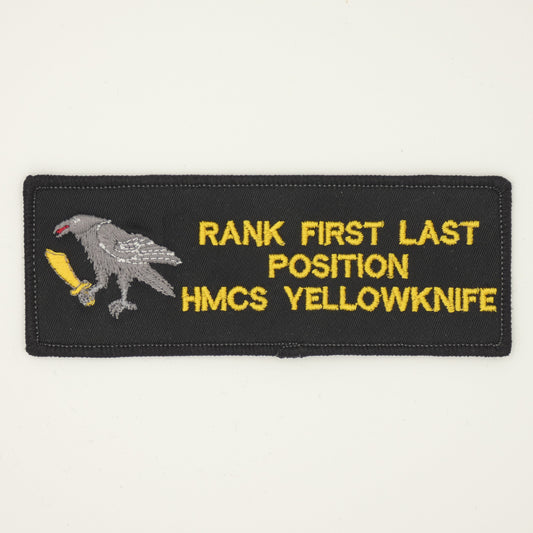 HMCS YELLOWKNIFE Floater Jacket Nametag