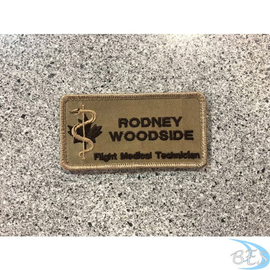Flight Medical Technician Nametag Tan