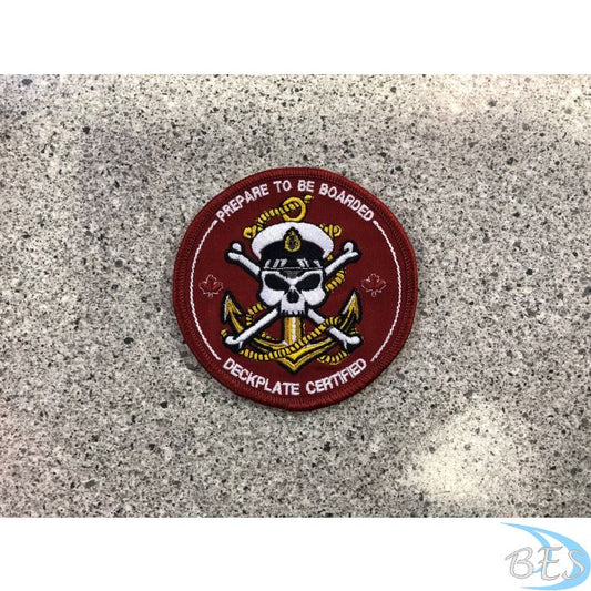 Prepare to be boarded Patch on Red Fabric