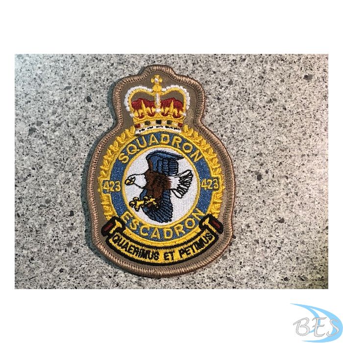 423 Squadron Heraldic Coloured TAN Crest