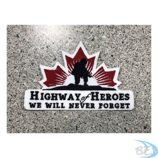 Highway of Heroes Patch on White Felt