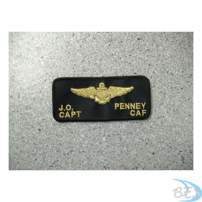 US Pilot Metalic Gold Thread Nametag