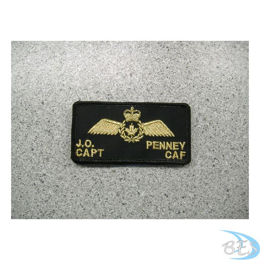 Canadian Wings Metalic Gold nametag