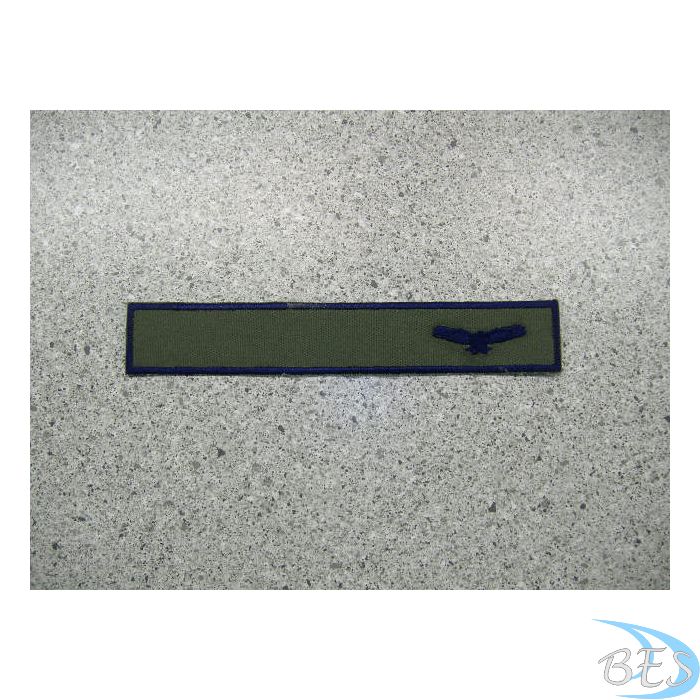 Air Force LVG Nametape on Military Green Background, Navy Blue name, eagle and edges (Set of 3)