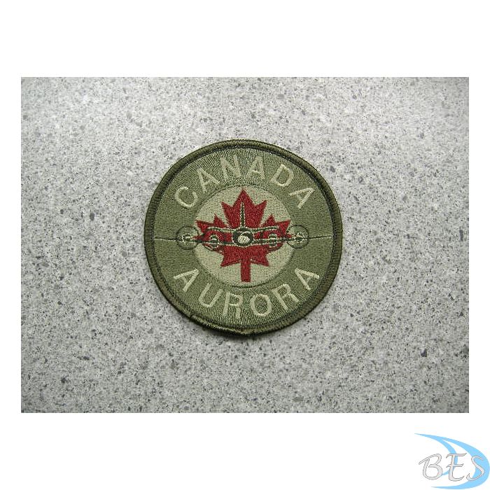 Canada Aurora Patch with Maroon Maple Leaf