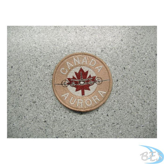 Canada Aurora Patch #2 Tan with Maroon Maple Flag