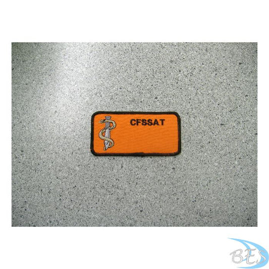 CFSSAT Nametage on Orange Fabric