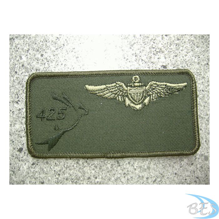 425 Nametag with US Pilot Wings LVG