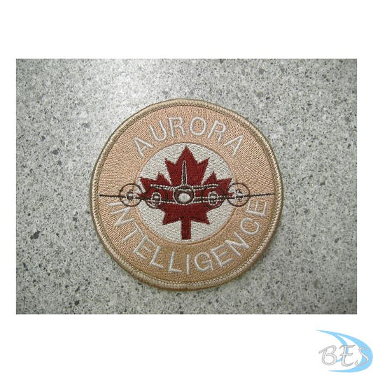 Aurora Intelligence Patch Tan with Maroon Maple Leaf