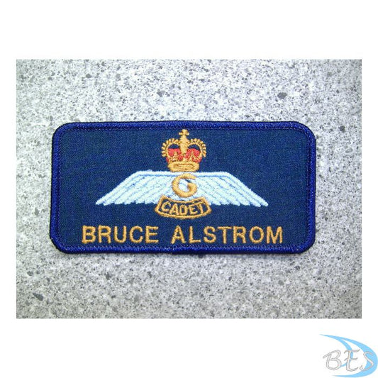 Glider Nametag on air force blue
