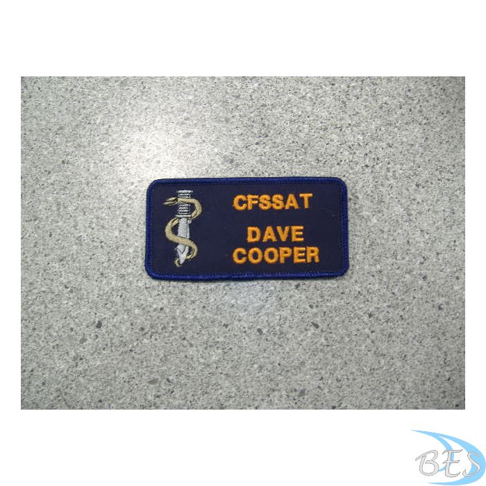 CFSSAT Name tag - Orange Lettering