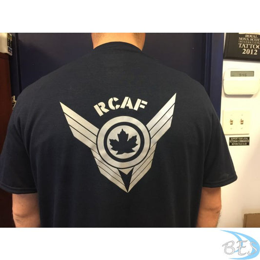 RCAF Navy Blue T-Shirt with Reflective Vinyl Large back and Small Left Chest
