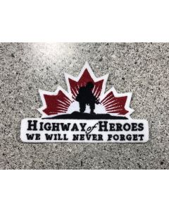 18548 611 G - Highway of Heroes Patch on White Felt