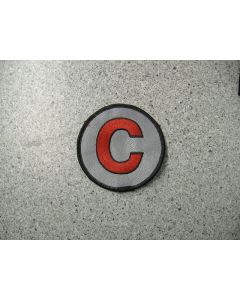 3009 187 C - The Red "C" Patch on silver background