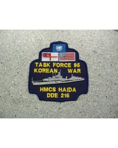 3452 176 E - Task Force 95 Korean War Patch HMCS HAIDA