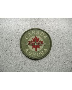 3903 221C - Canada Aurora Patch with Maroon Maple Leaf