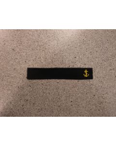 12823 - Naval Nametapes black background and edges, Gold lettering and anchor (Set of 3)